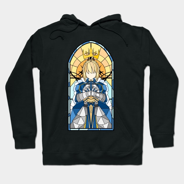 Stained Glass Saber Artoria Hoodie by kinokashi